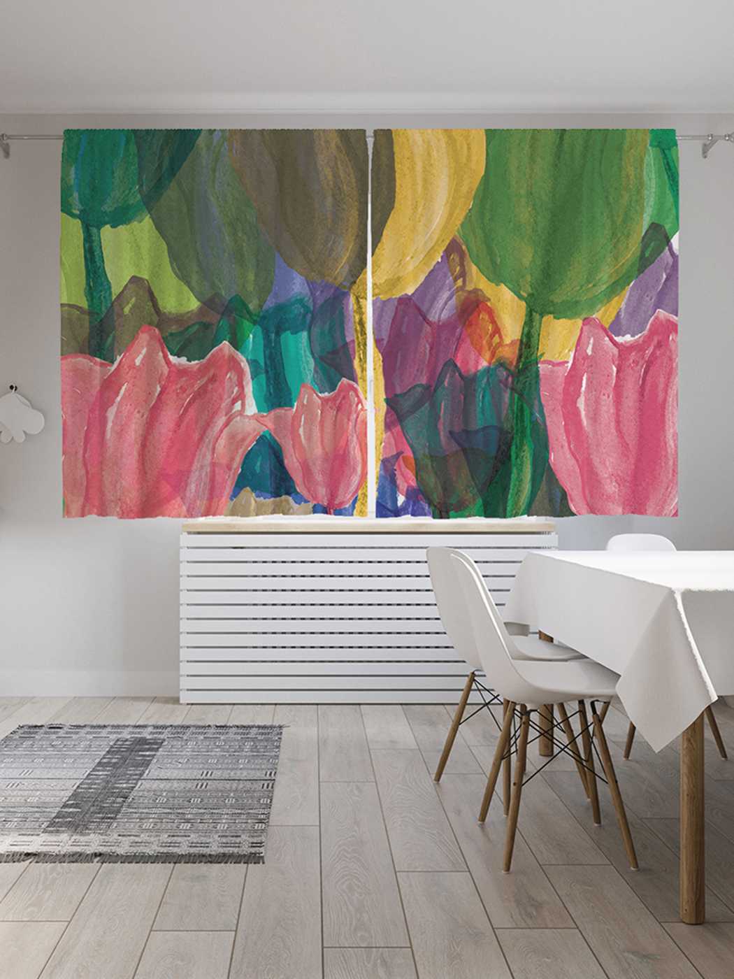 

Шторы JoyArty с фотопечатью "Цветочная акварель" из сатена, 290х180 см, Цветочная акварель