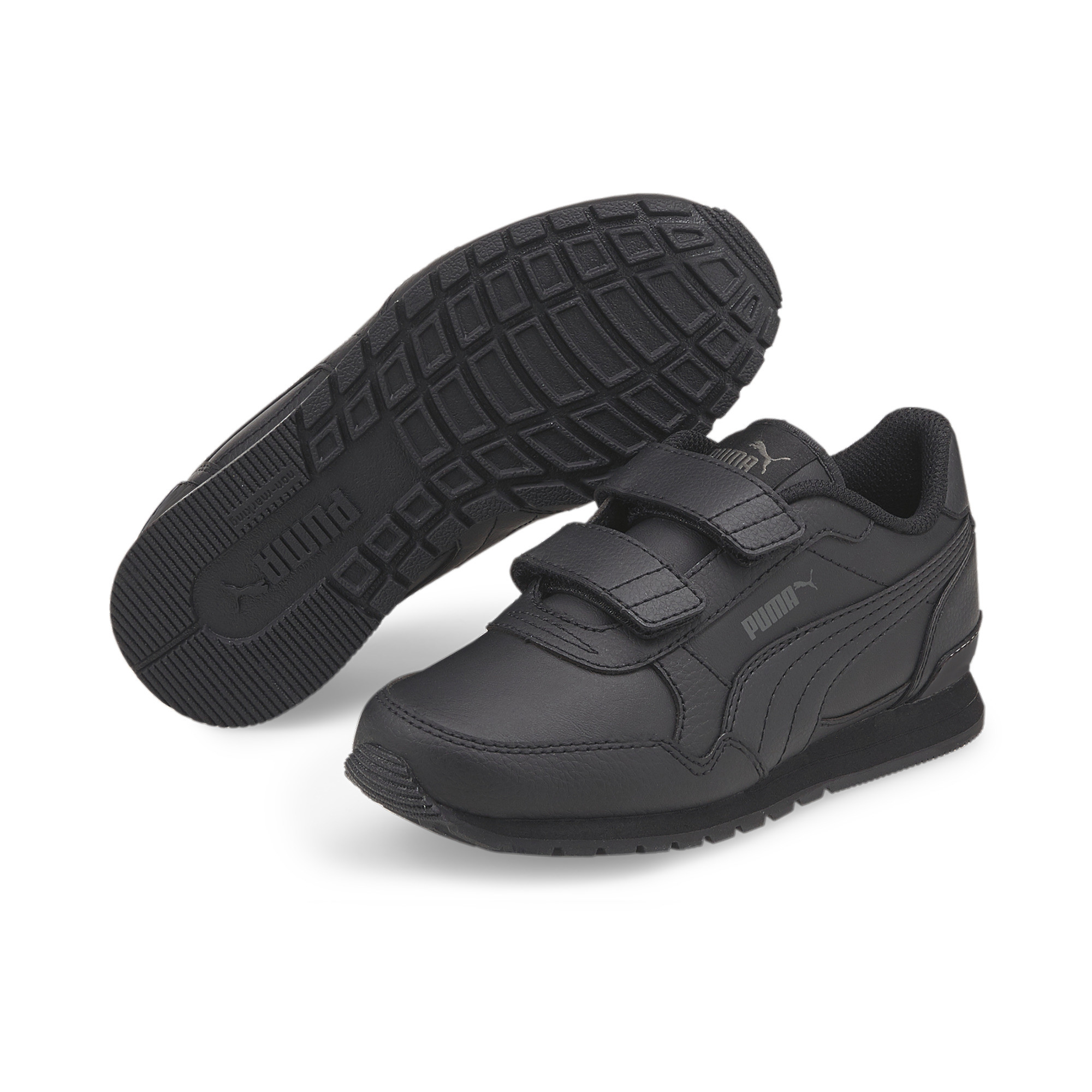 фото Кроссовки детские puma st runner v3 leather kids trainers цв. черный р-р. 31