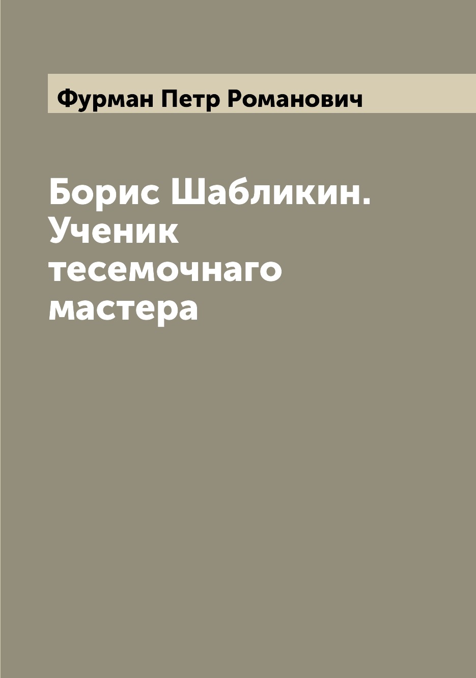 

Книга Борис Шабликин. Ученик тесемочнаго мастера