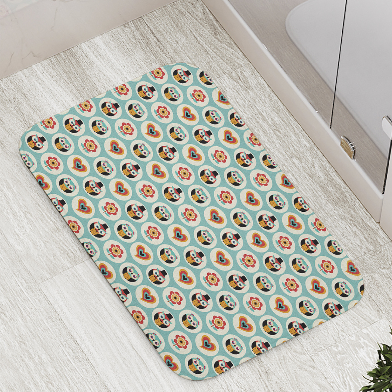 

Коврик JoyArty "Совиные леди и джентльмены" для ванной, сауны, бассейна, 77х52 см, Совиные леди и джентльмены