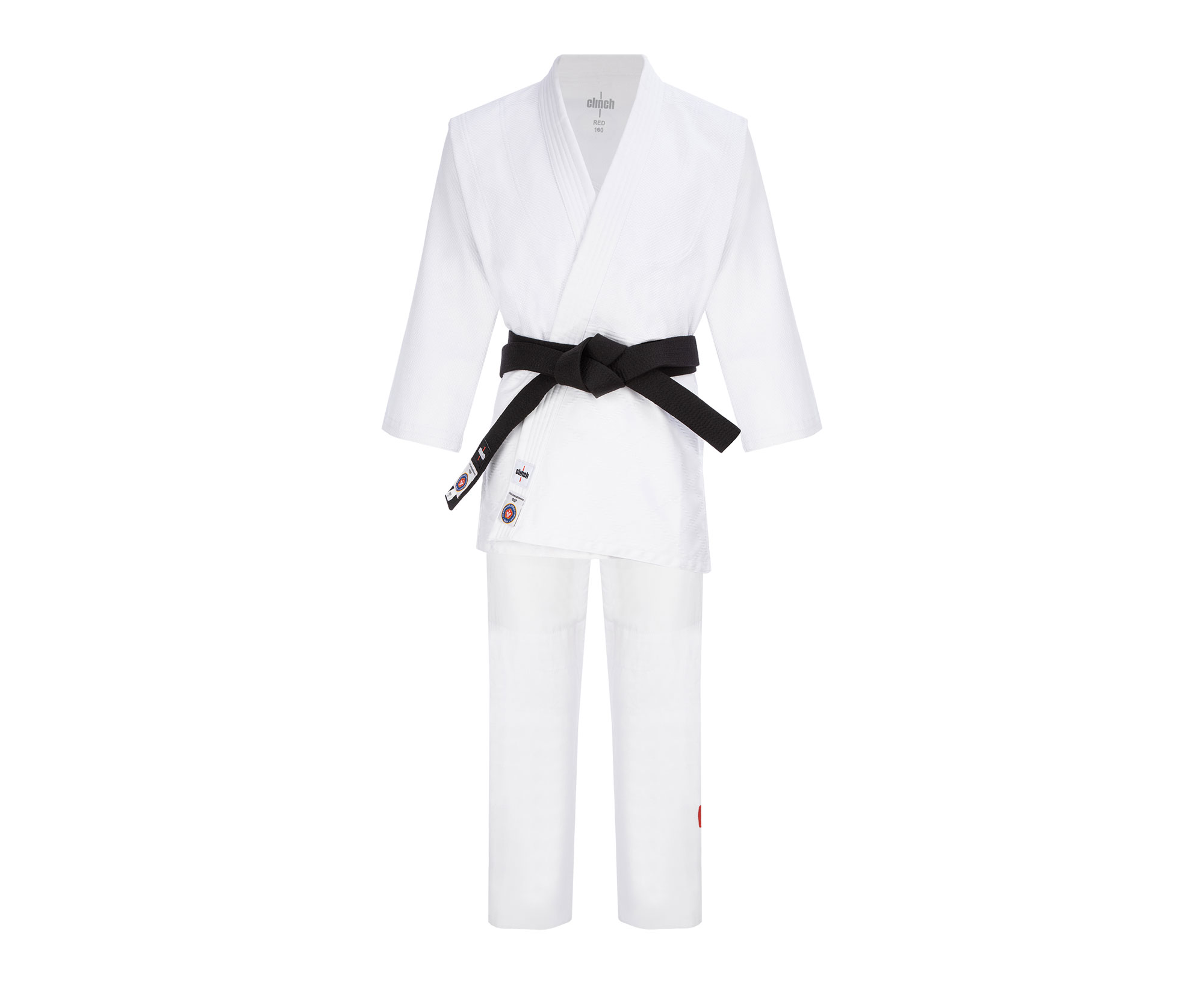 

Кимоно для дзюдо подростоковое Clinch Judo Red FDR белое размер 160 см, Red