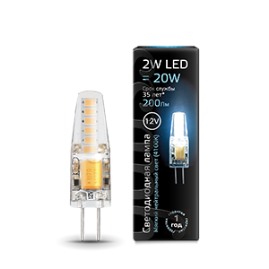 фото Упаковка ламп 10 штук gauss g4 12v 2w 200lm 4100k силикон led 1/10/200