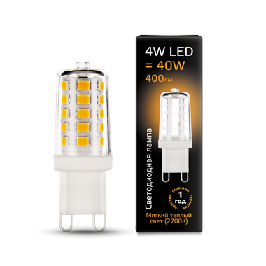 фото Упаковка ламп 10 штук gauss g9 ac185-265v 4w 400lm 2700k керамика led