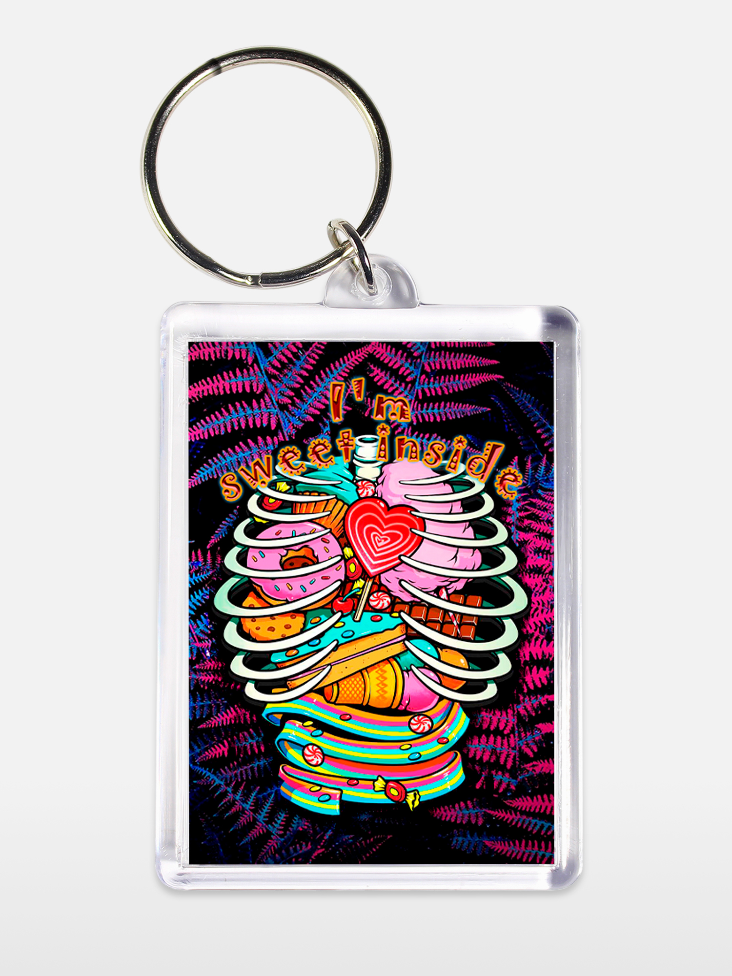 Брелок унисекс Сладкий внутри белый