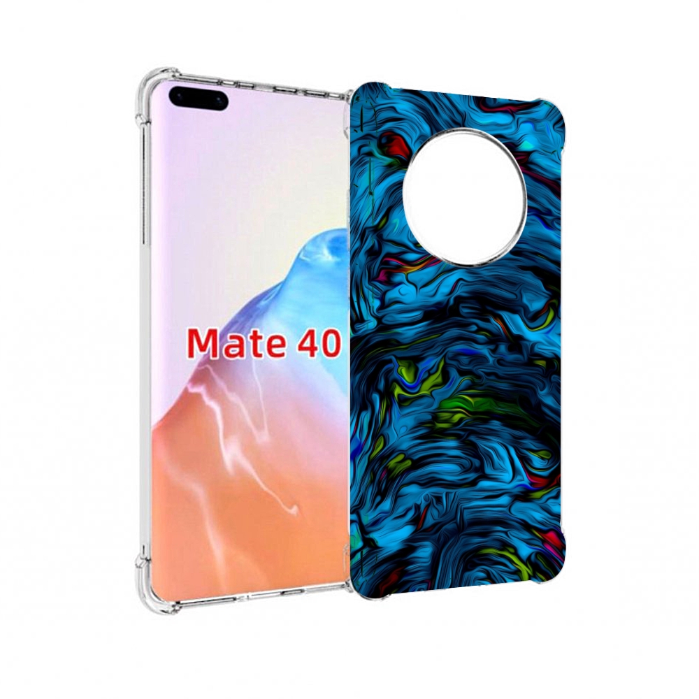 

Чехол MyPads Tocco для Huawei Mate 40 голубая краска в темноте, Прозрачный, Tocco
