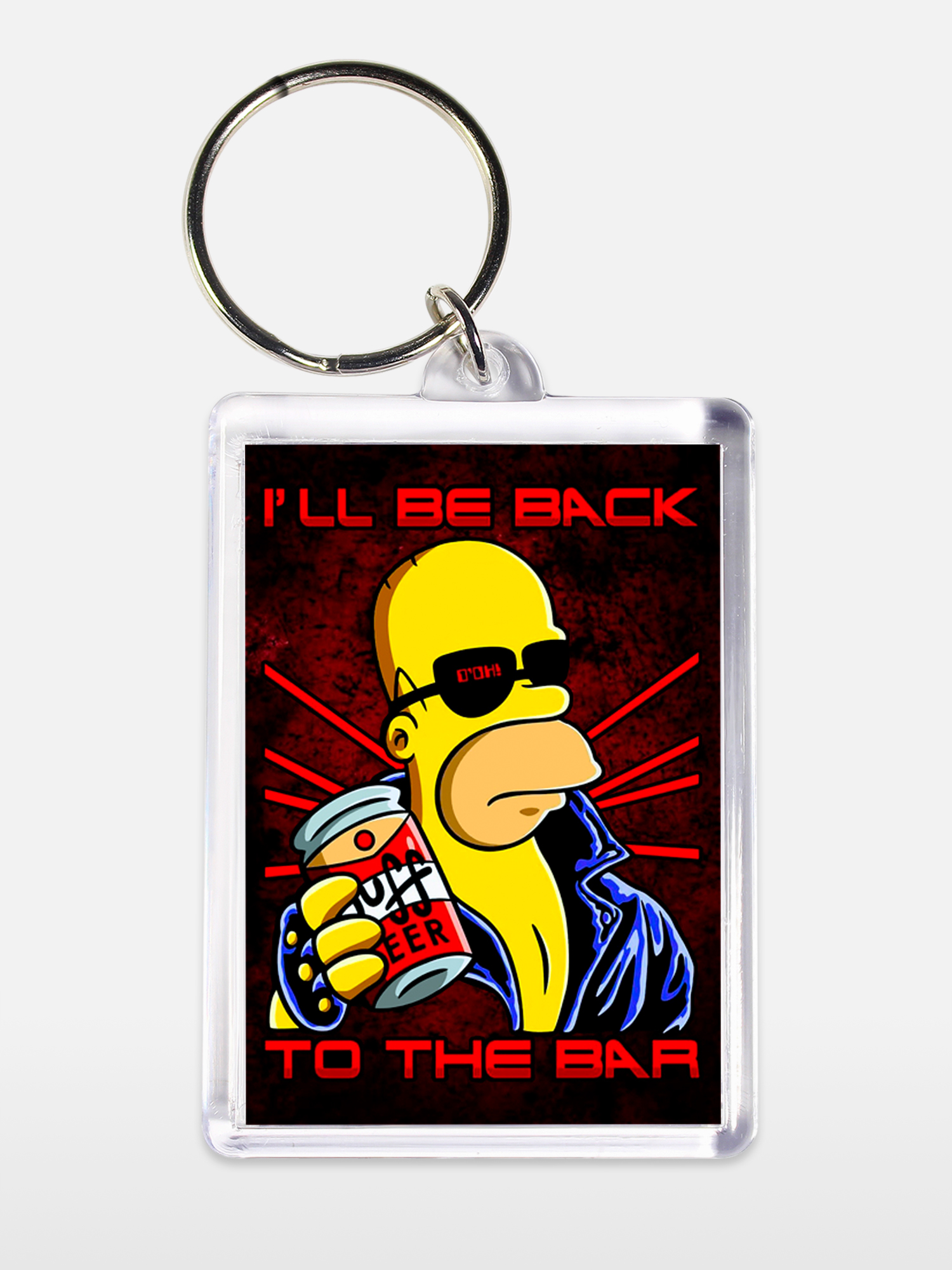 Брелок унисекс Гомер терминатор белый