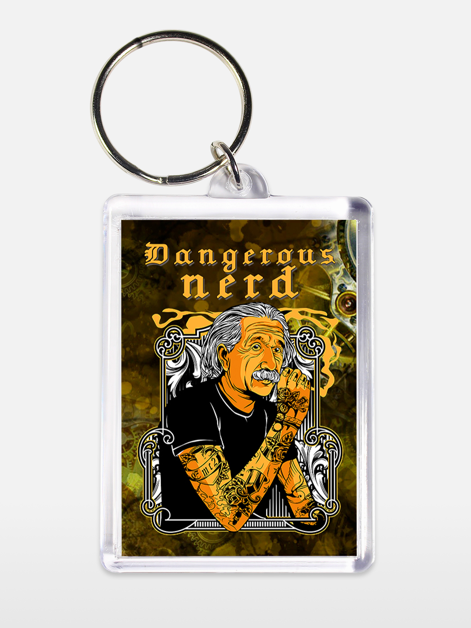 Брелок унисекс Энштейн опасный умник белый