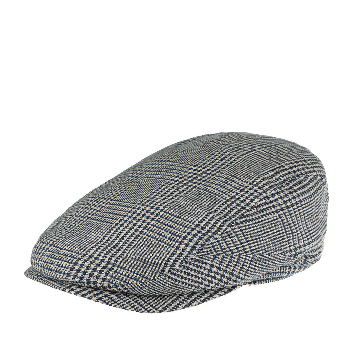 Кепка унисекс Stetson 6382403 DRIVER CAP SILK/COTTON GLENCHECK синяя/бежевая, р.61