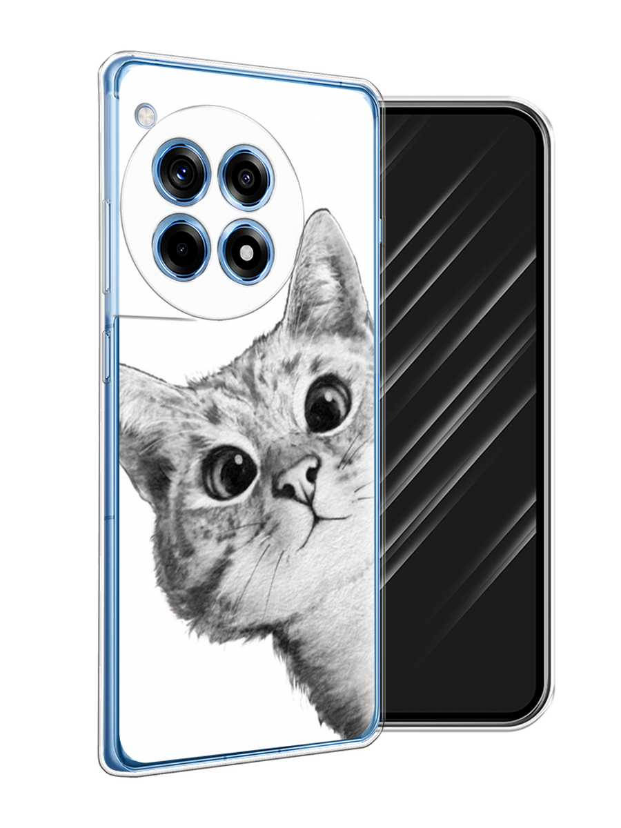 

Чехол Awog на OnePlus 12R "Кот рисунок черно-белый", Черный, 154650-1