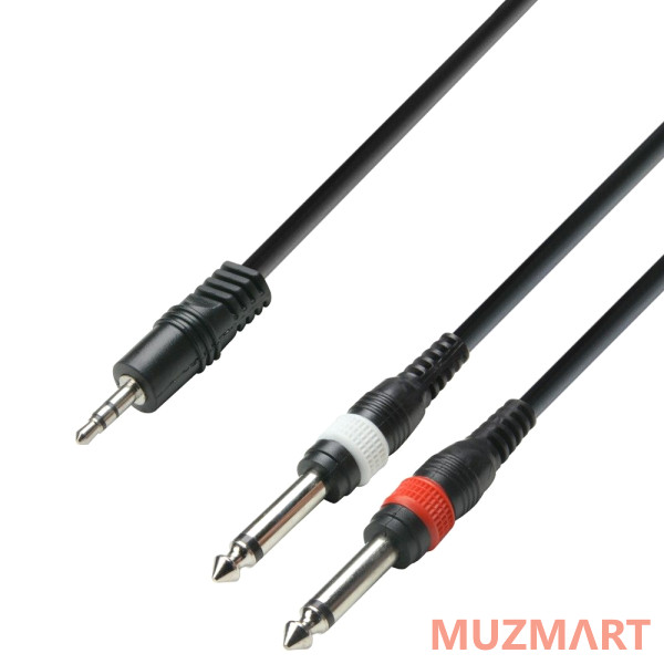 

Adam Hall K3 YWPP 0600 Аудиокабель 3,5 Jack stereo-2 x 6,3 Jack mono