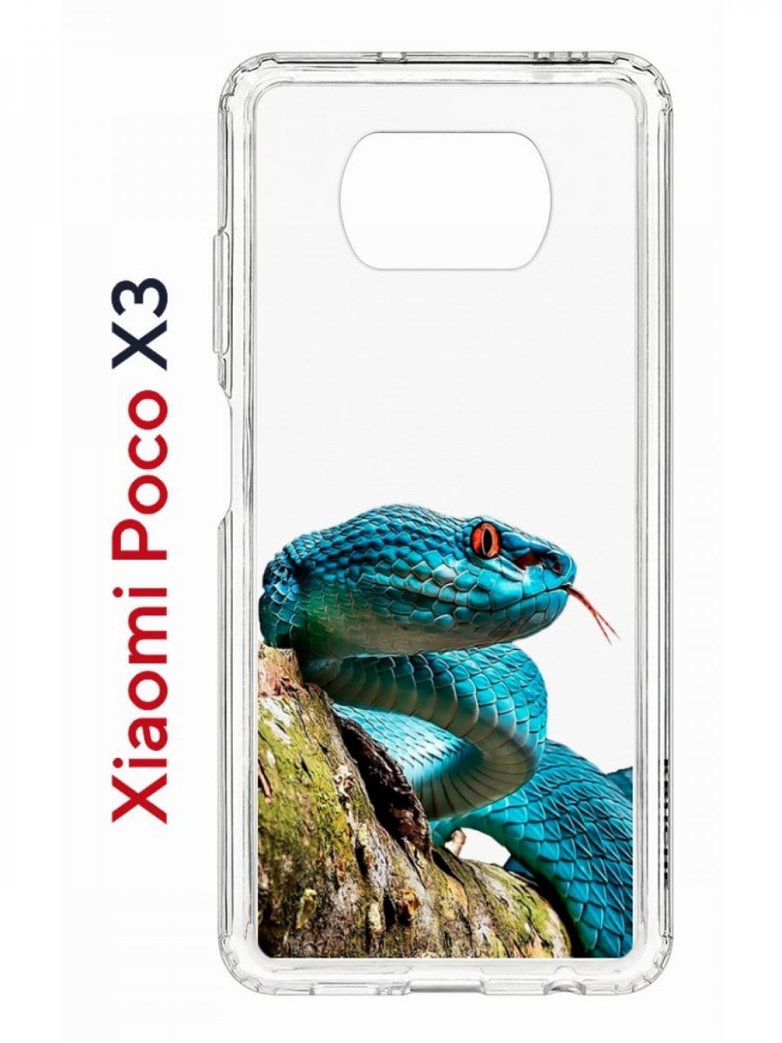 фото Чехол на xiaomi poco x3/x3 pro kruche print змея,противоударный бампер с принтом кruче