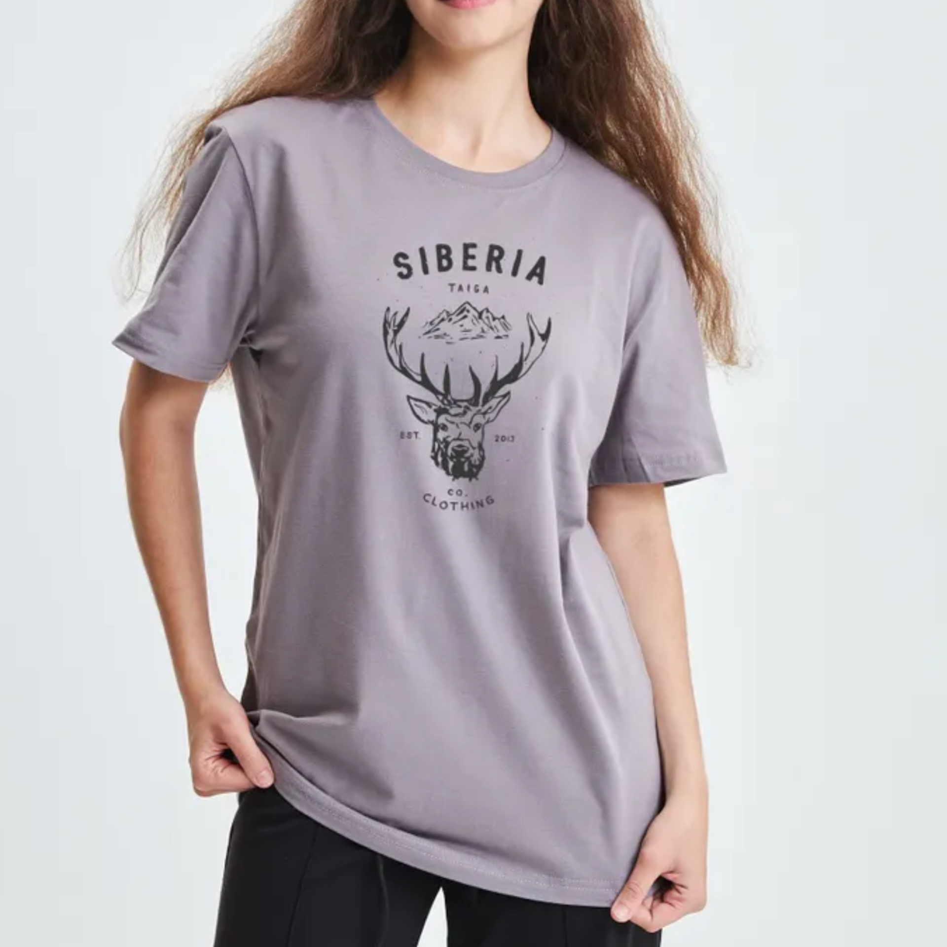 

Футболка унисекс Тайга. Сибирская марка одежды OLD DEER серая 3XL, Серый, OLD DEER