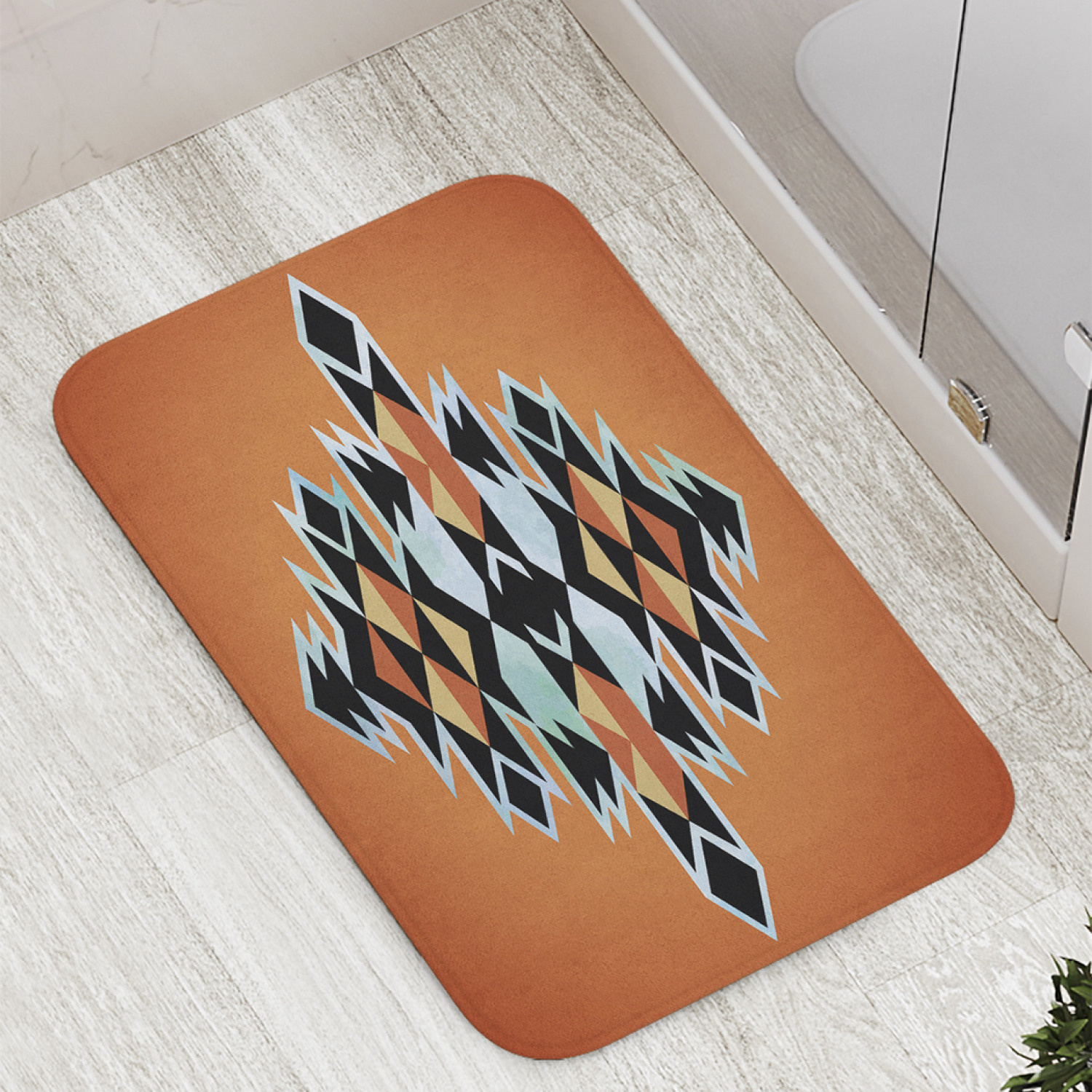 

Коврик противоскользящий JoyArty "Геометрический этнос" для ванной, сауны,бассейна,77х52см, Геометрический этнос