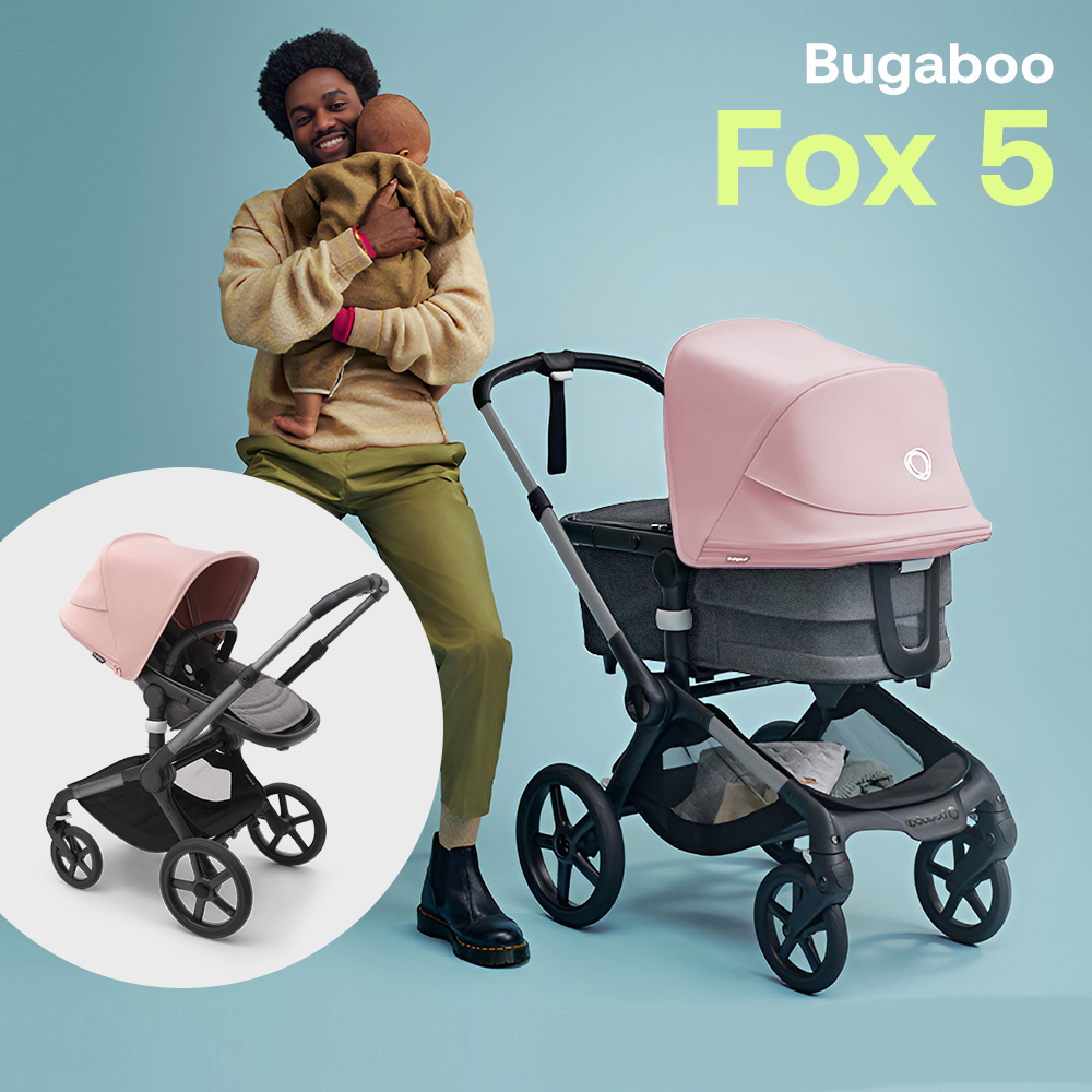 Коляска 2в1 Bugaboo Fox 5 GRAPHITE/GREY MELANGE/MORNING PINK в комплекте