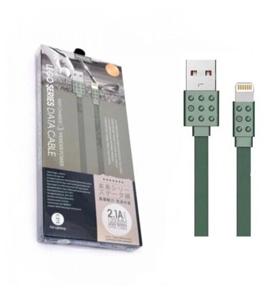 фото Кабель remax proda lego series data cable pc-01i for lightning 2.1а 1.2м, зелёный