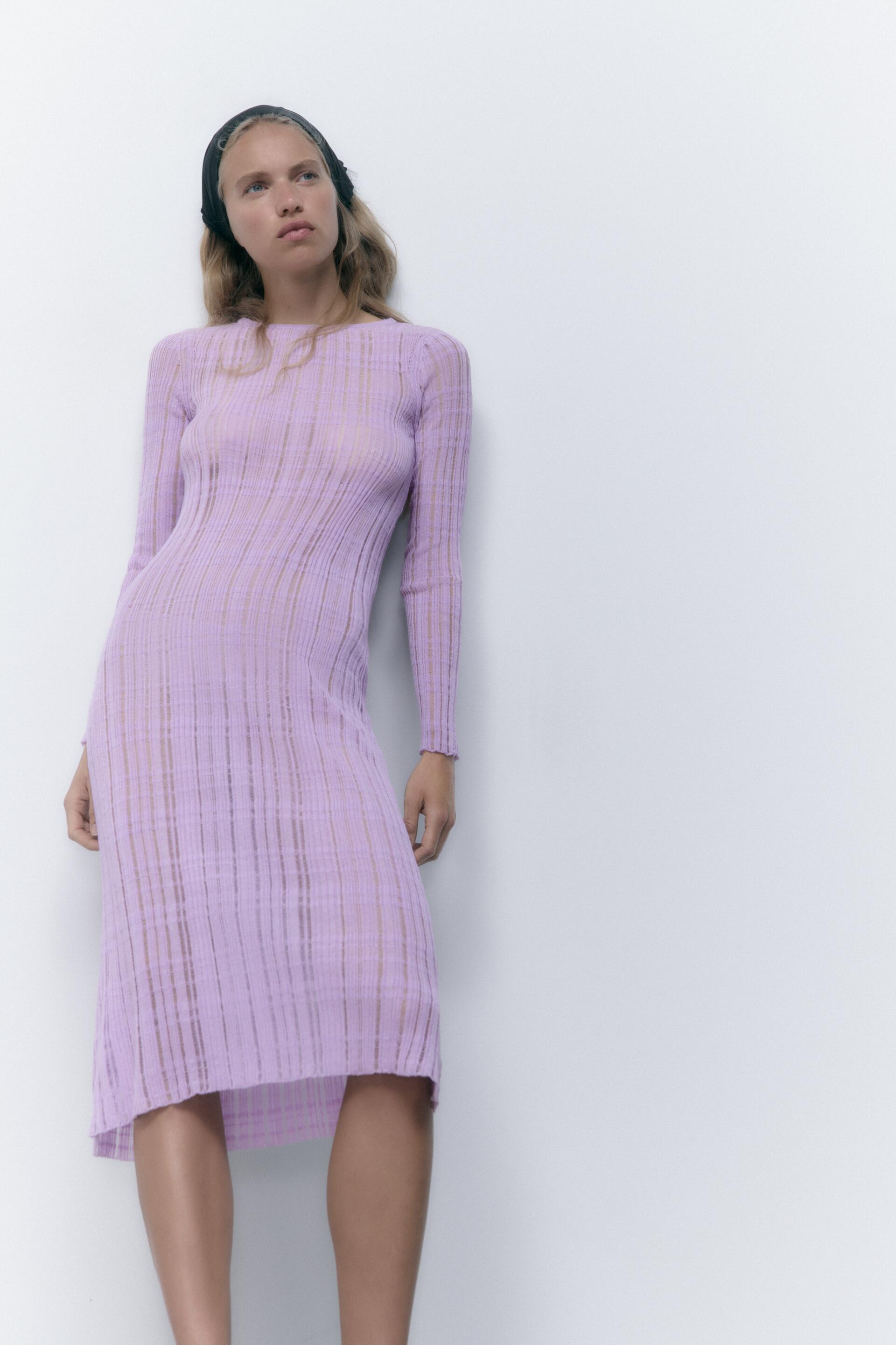 

Платье женское ZARA 03859136 фиолетовое M (доставка из-за рубежа), 03859136