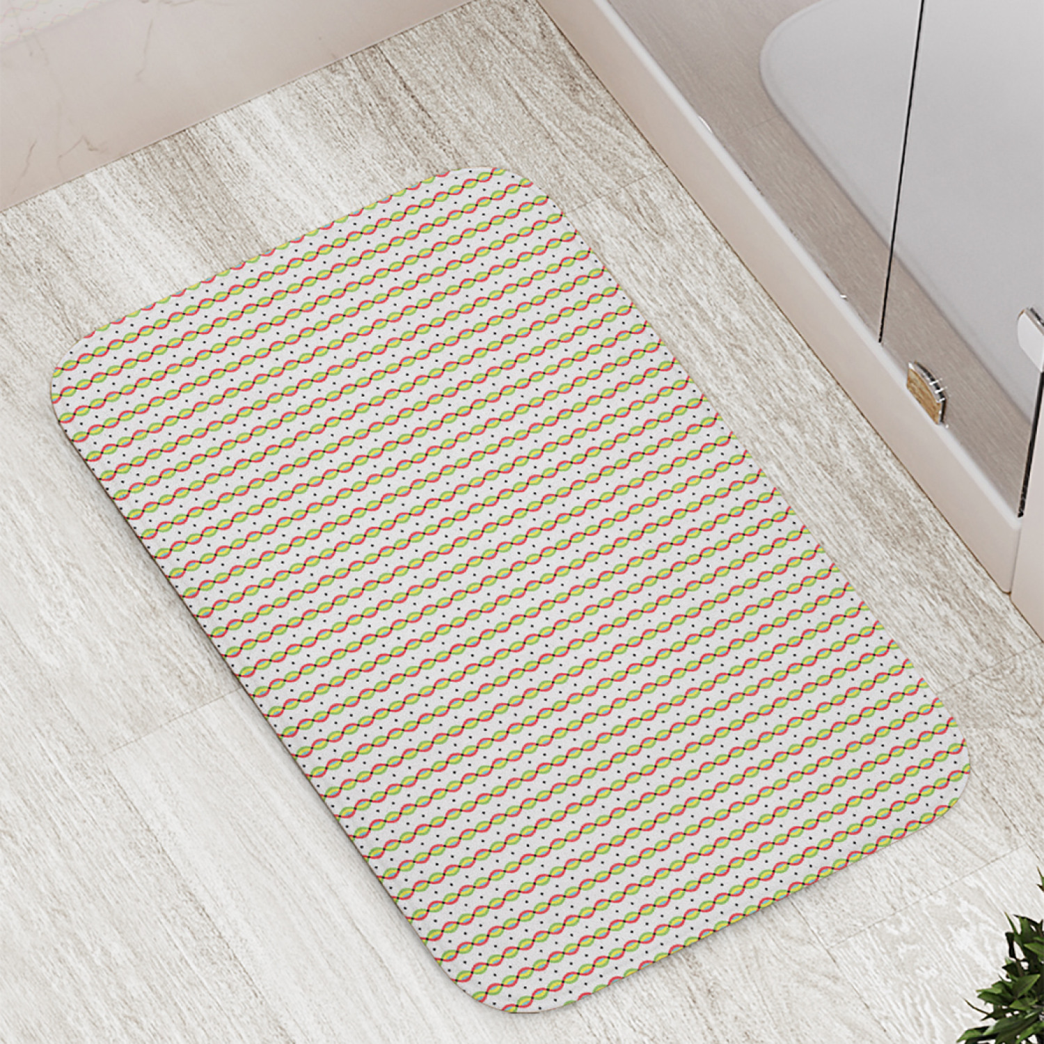 

Коврик противоскользящий JoyArty "Встречные волны" для ванной, сауны, бассейна, 77х52 см, Встречные волны