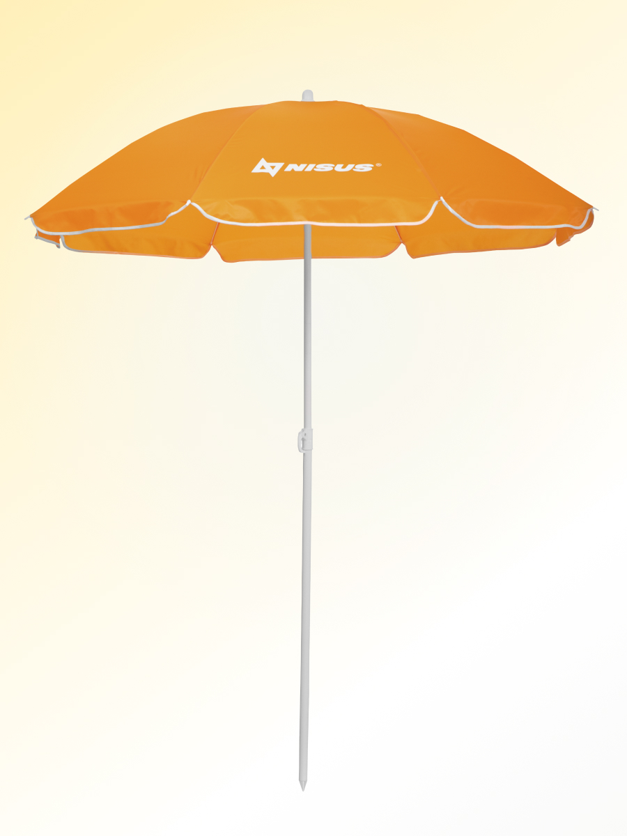 Зонт пляжный прямой Nisus NA-200-O, диаметр 1,7 м., оранжевый, без подставки
