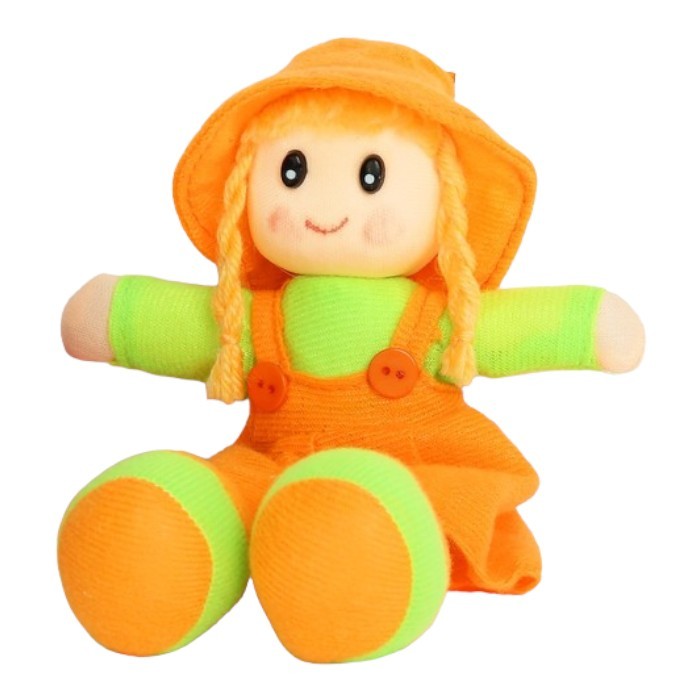 Мягкая игрушка «Кукла с хвостиками», в сарафане, полосатой кофте, цвета МИКС