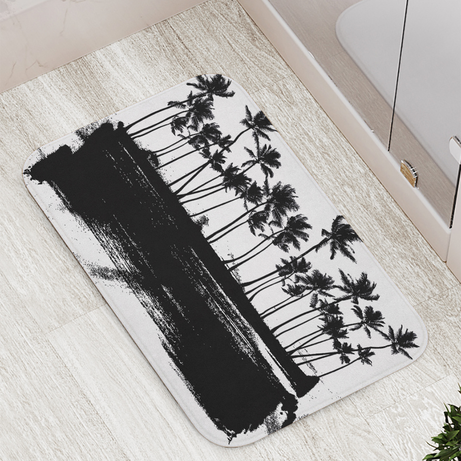 

Коврик противоскользящий JoyArty "Графические пальмы" для ванной, сауны, бассейна, 77х52см, Графические пальмы