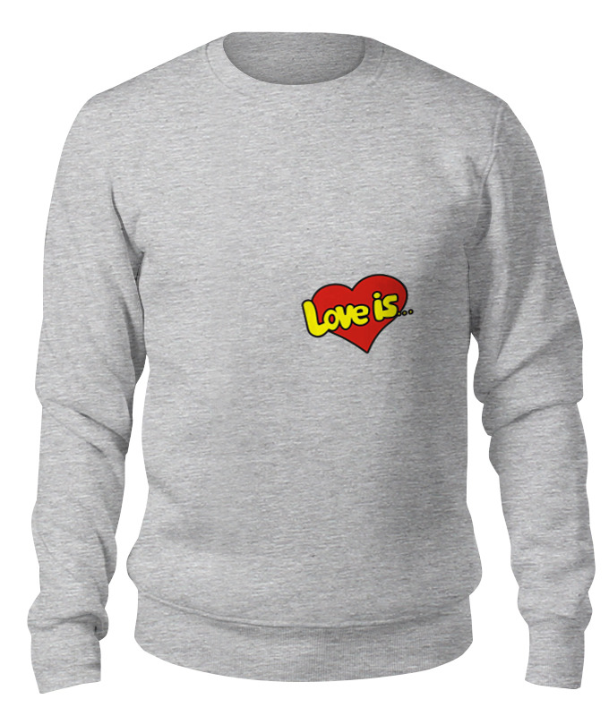 

Свитшот унисекс Printio Love is серый XS, Love is