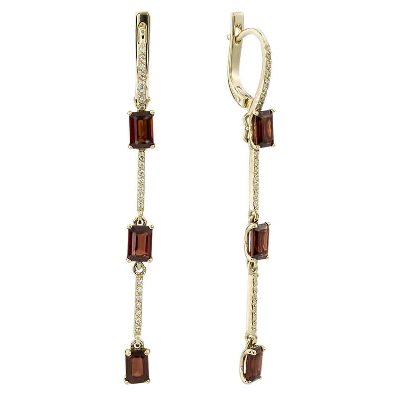 

Серьги подвески из красного золота ALORIS Серьги 1663ГКц, фианит/гранат, Серьги 1663ГКц