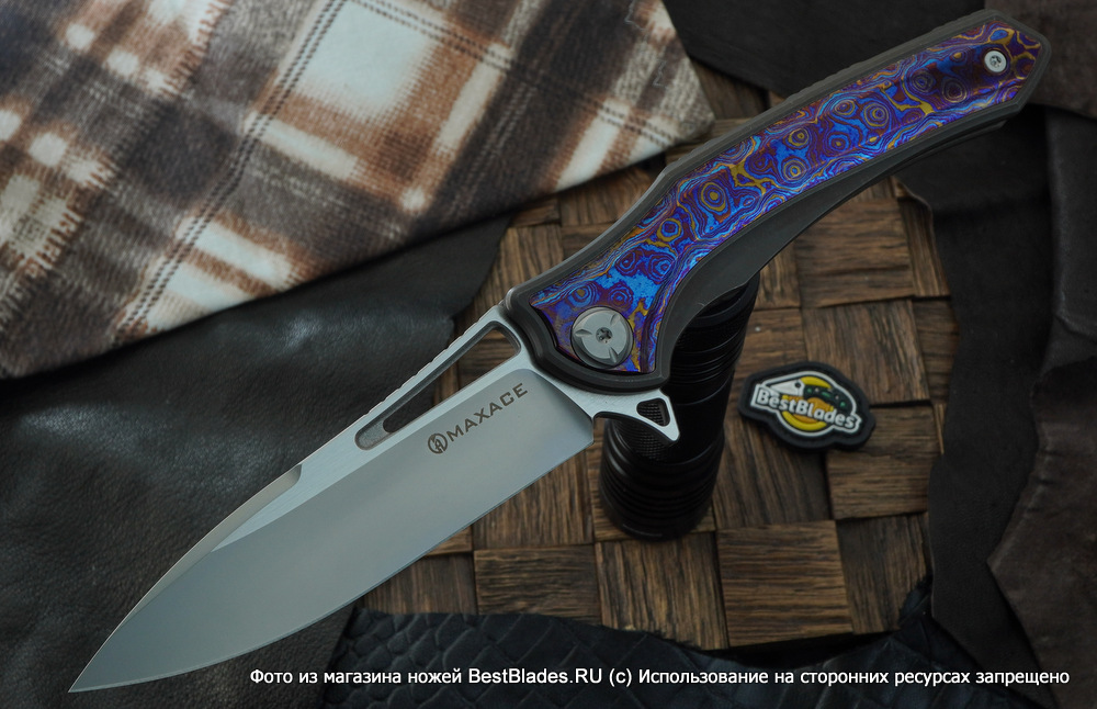 

Складной нож Maxace Amber III (титан/тимаскус, M390) MCA302, Amber III