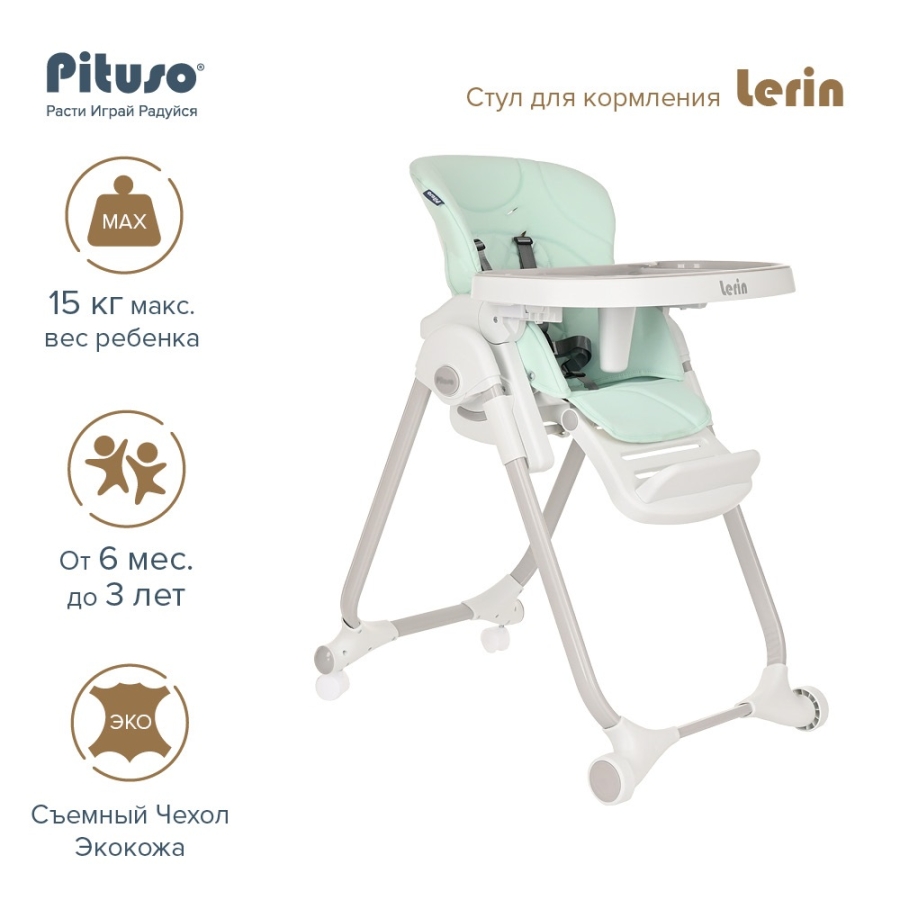 

PITUSO Стул для кормления Lerin Mint/Мятный ECO-кожа, Зеленый, HC603