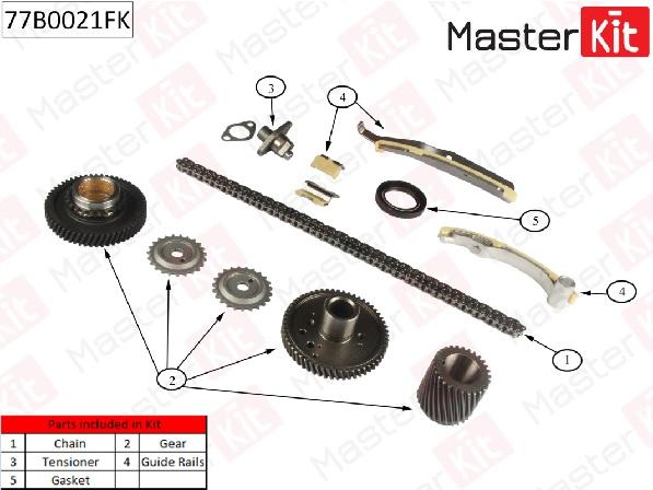 

Комплект Цепи Грм Mitsubishi Pajero Iii/Iv 3.2 Di-D 4m41 08/2006 77b0021fk MasterKit арт.