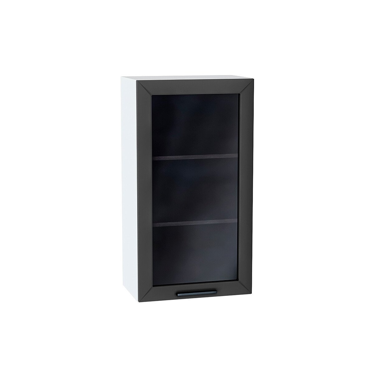 

Навесной шкаф 509 с 1-ой остекленной дверцей МС Глетчер Сурская МДФ Белый/Маренго Ф35Н, Белый;серый, Глетчер