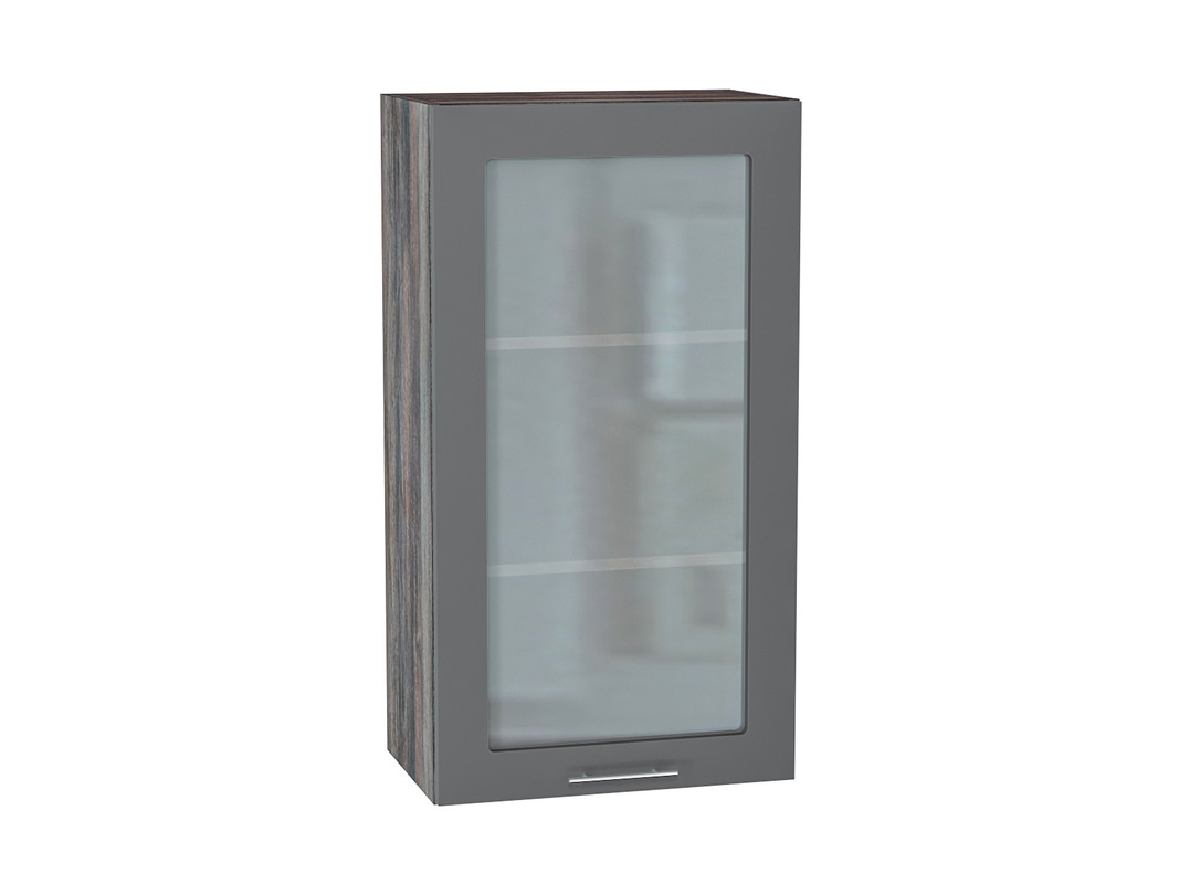 

Нав. шкаф 509 с 1 остекленной дверцей МС Валерия Сурская МДФ Дуб Кальяри/Монблан софт Ф35Н, Коричневый;серый, Валерия