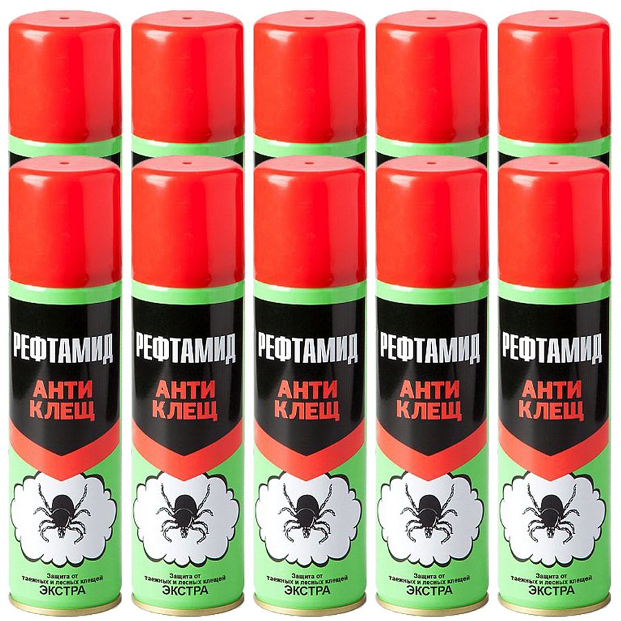 Репеллент Рефтамид (10 баллонов) Экстра АНТИКЛЕЩ 145 мл / Средство от насекомых