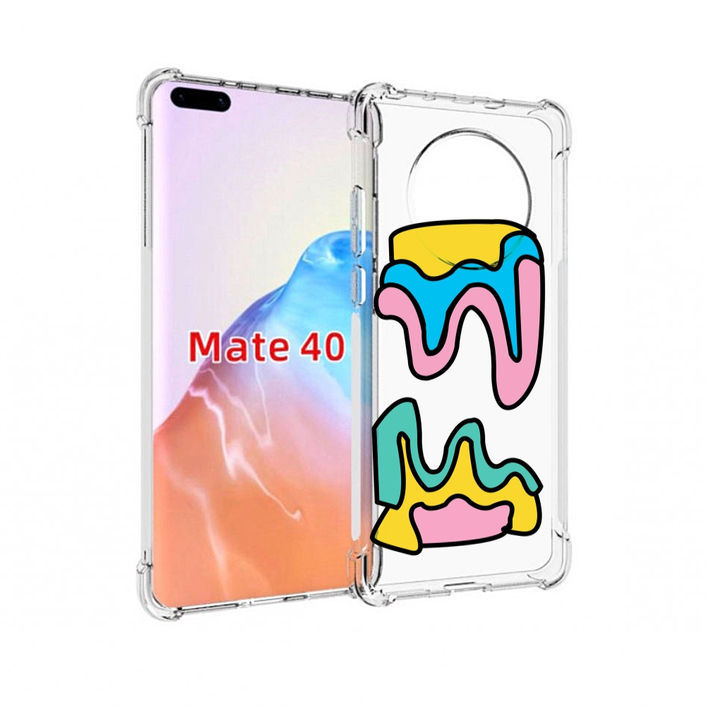 

Чехол MyPads Tocco для Huawei Mate 40 вытекающая-абстракция, Прозрачный, Tocco