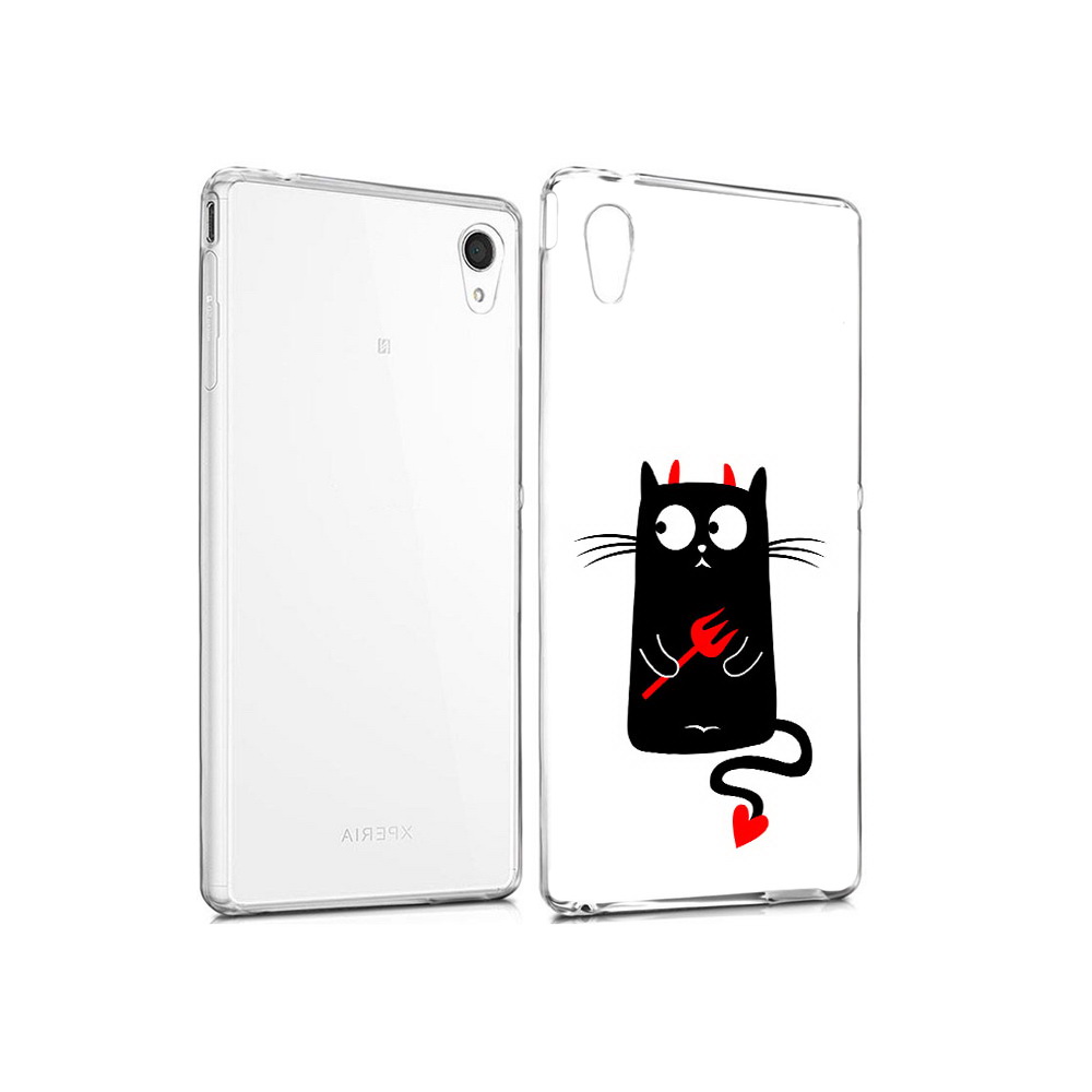 

Чехол MyPads Tocco для Sony Xperia M4 Aqua Кот демон (PT41841.249.97), Прозрачный, Tocco