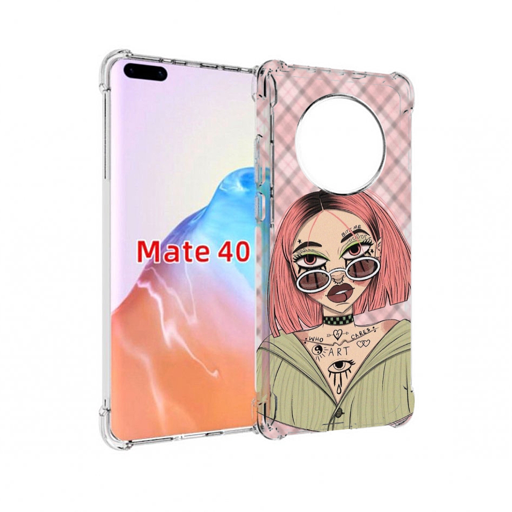 

Чехол MyPads Tocco для Huawei Mate 40 бунтарка-девочка, Прозрачный, Tocco