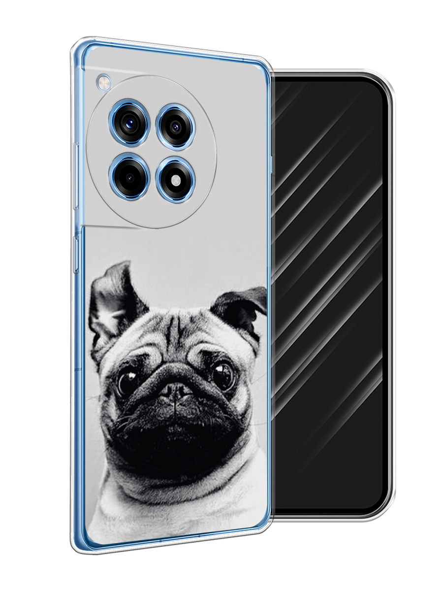 

Чехол Awog на OnePlus 12R "Ушастый мопс", Серый, 154650-1