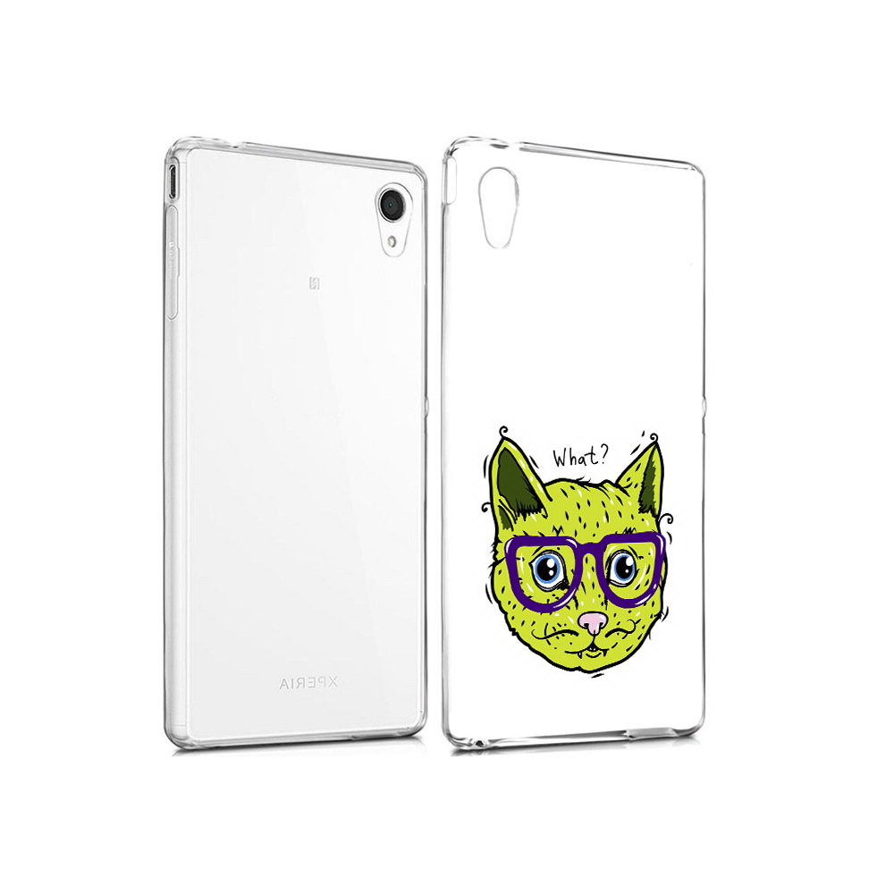 

Чехол MyPads Tocco для Sony Xperia M4 Aqua Зеленый кот (PT41841.249.86), Прозрачный, Tocco