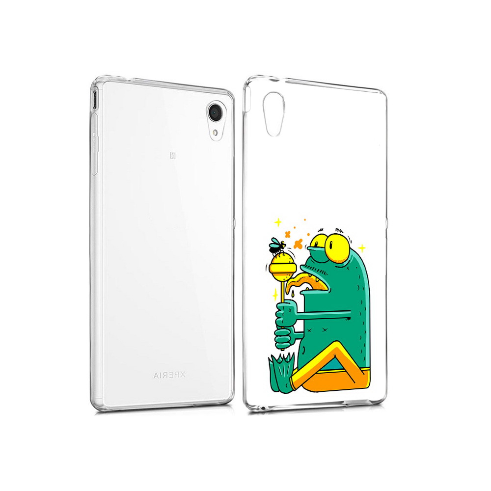 

Чехол MyPads Tocco для Sony Xperia M4 Aqua Зеленая лягушка с чупа чупсом (PT41841.249.85), Прозрачный, Tocco