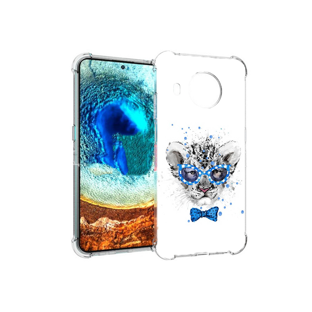 

Чехол MyPads Tocco для Nokia X20 тигренок с бабочкой (PT159436.101.642), Прозрачный, Tocco
