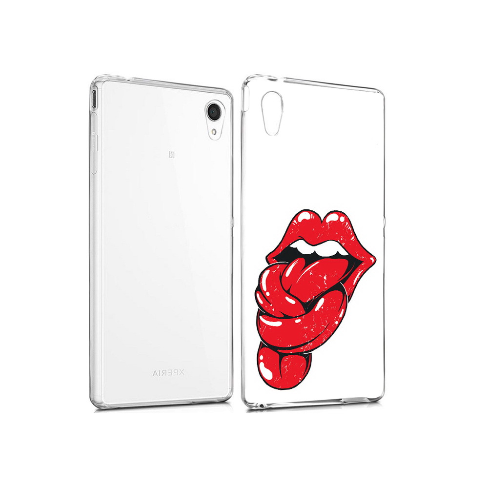 

Чехол MyPads Tocco для Sony Xperia M4 Aqua яркие губы с языком (PT41841.249.705), Прозрачный, Tocco