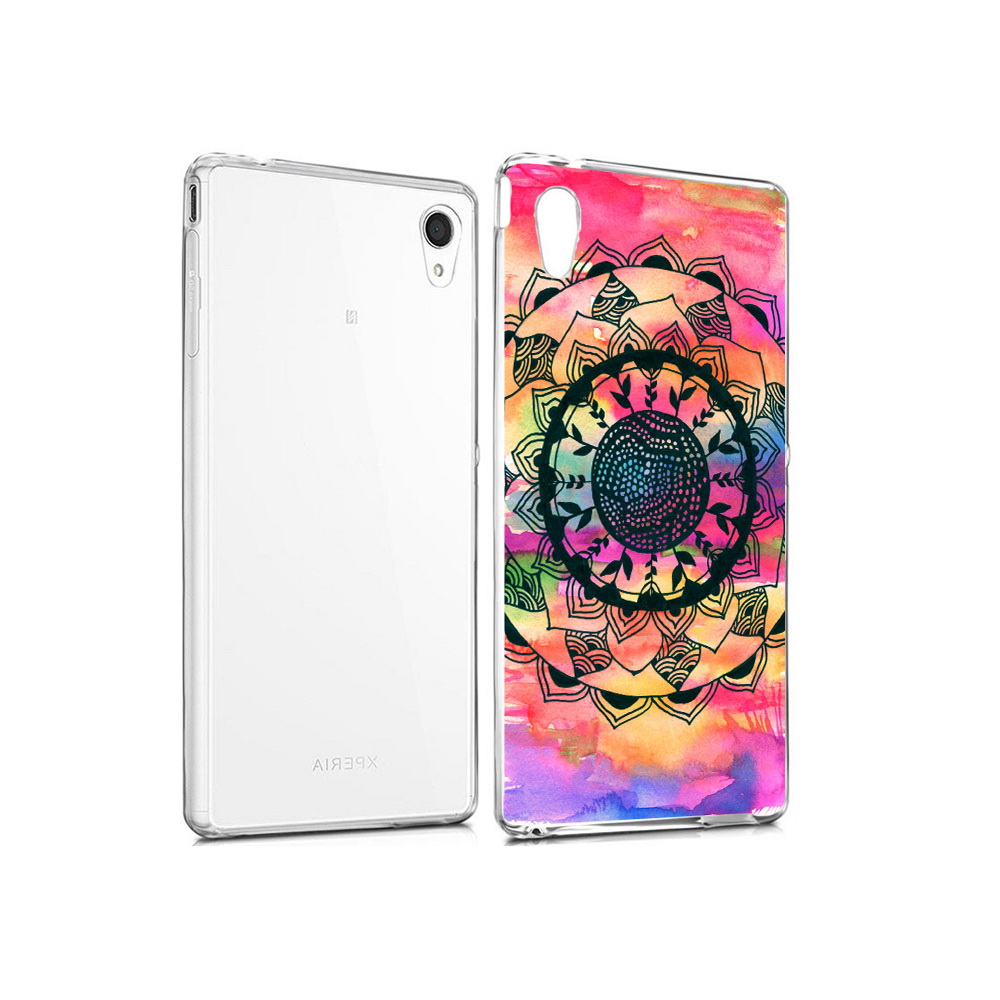 

Чехол MyPads Tocco для Sony Xperia M4 Aqua яркая абстракция круглый цветок, Прозрачный, Tocco
