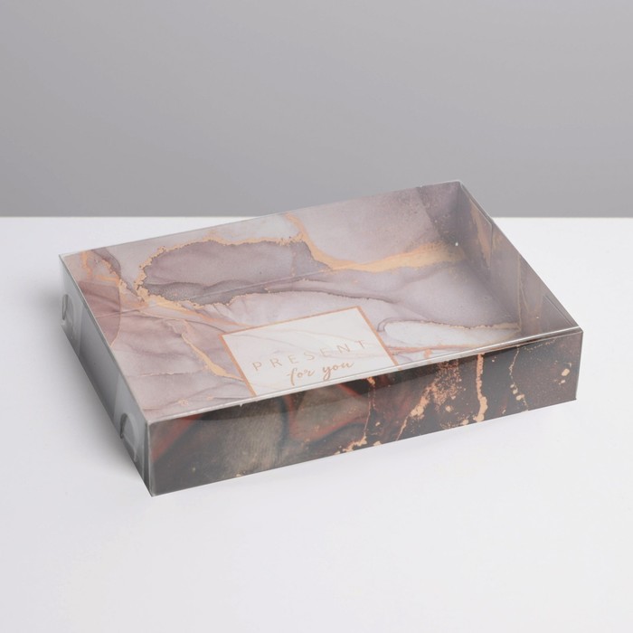 

Коробка для кондитерских изделий Present, 17 × 12 × 3,5 см, Коллекция упаковки "Мраморная"