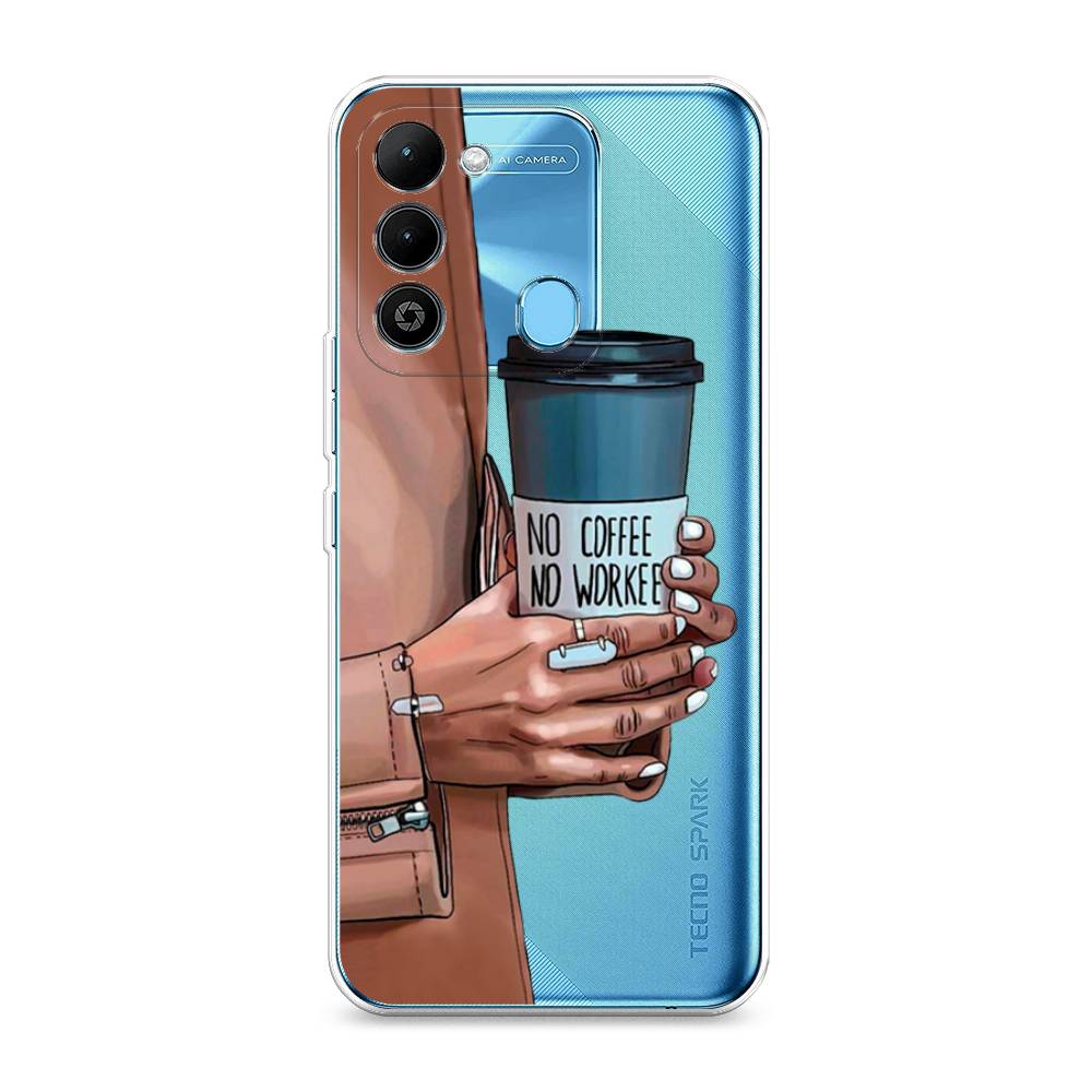 

Чехол Awog на Tecno Spark 9 / Техно Спарк 9 "No coffee", Коричневый;серый, 302850-7