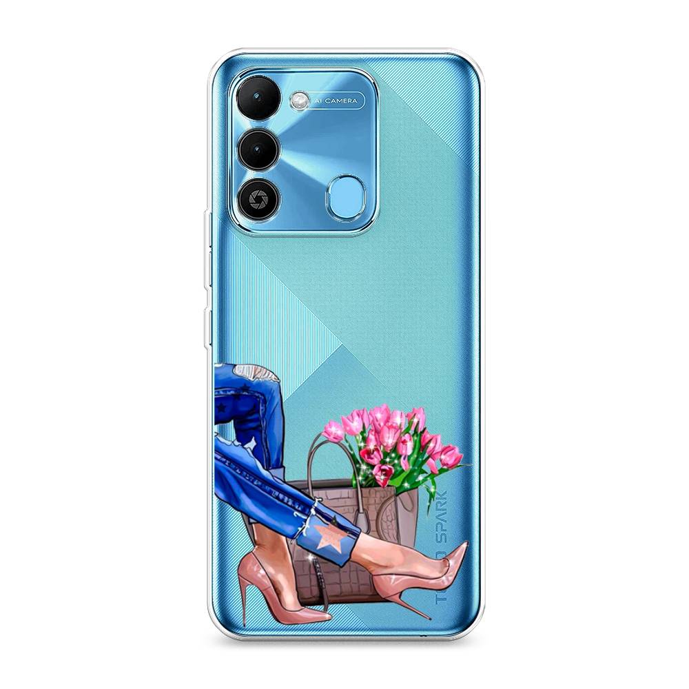 

Чехол Awog на Tecno Spark 9 / Техно Спарк 9 "Каблучки", Голубой;коричневый;розовый, 302850-7