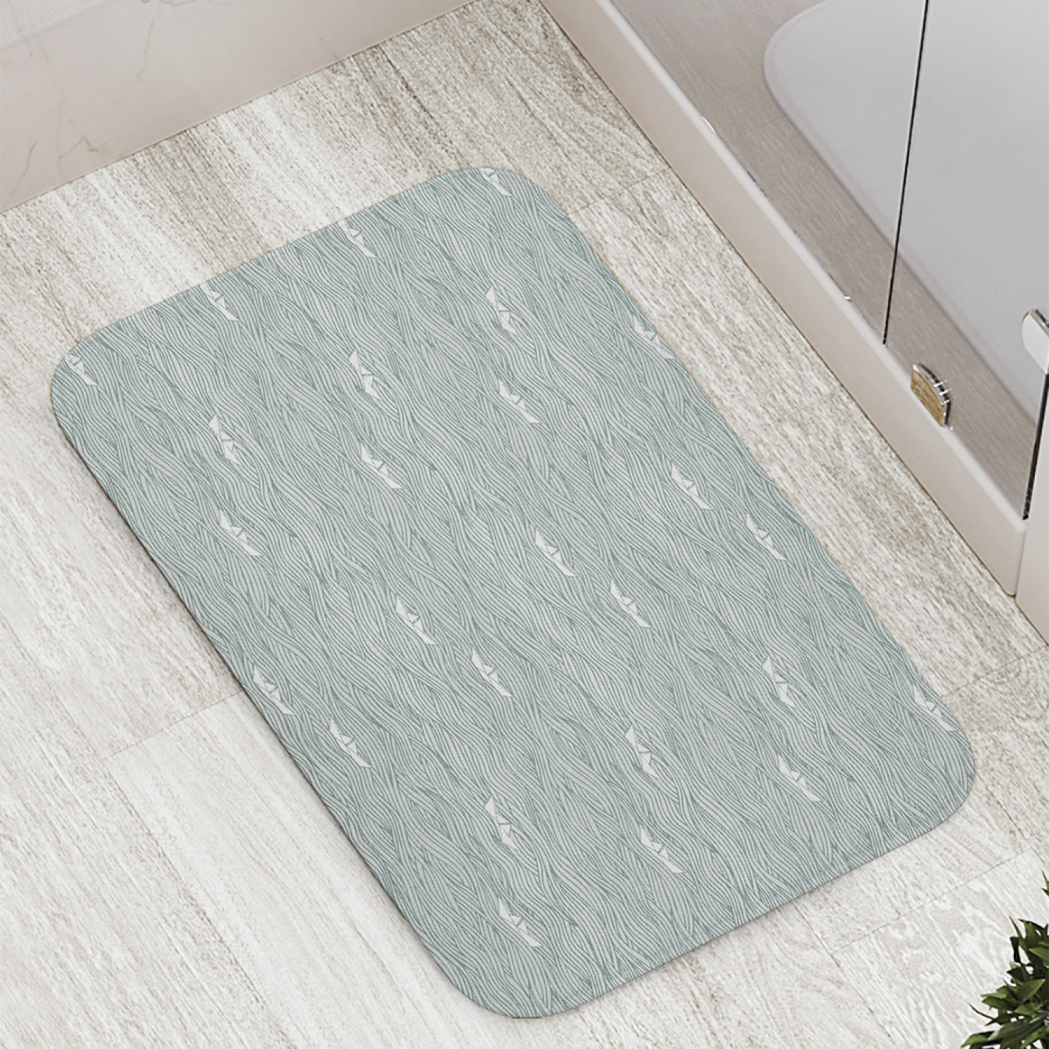 

Коврик противоскользящий JoyArty "Кораблик на волнах" для ванной, сауны, бассейна, 77х52см, Кораблик на волнах