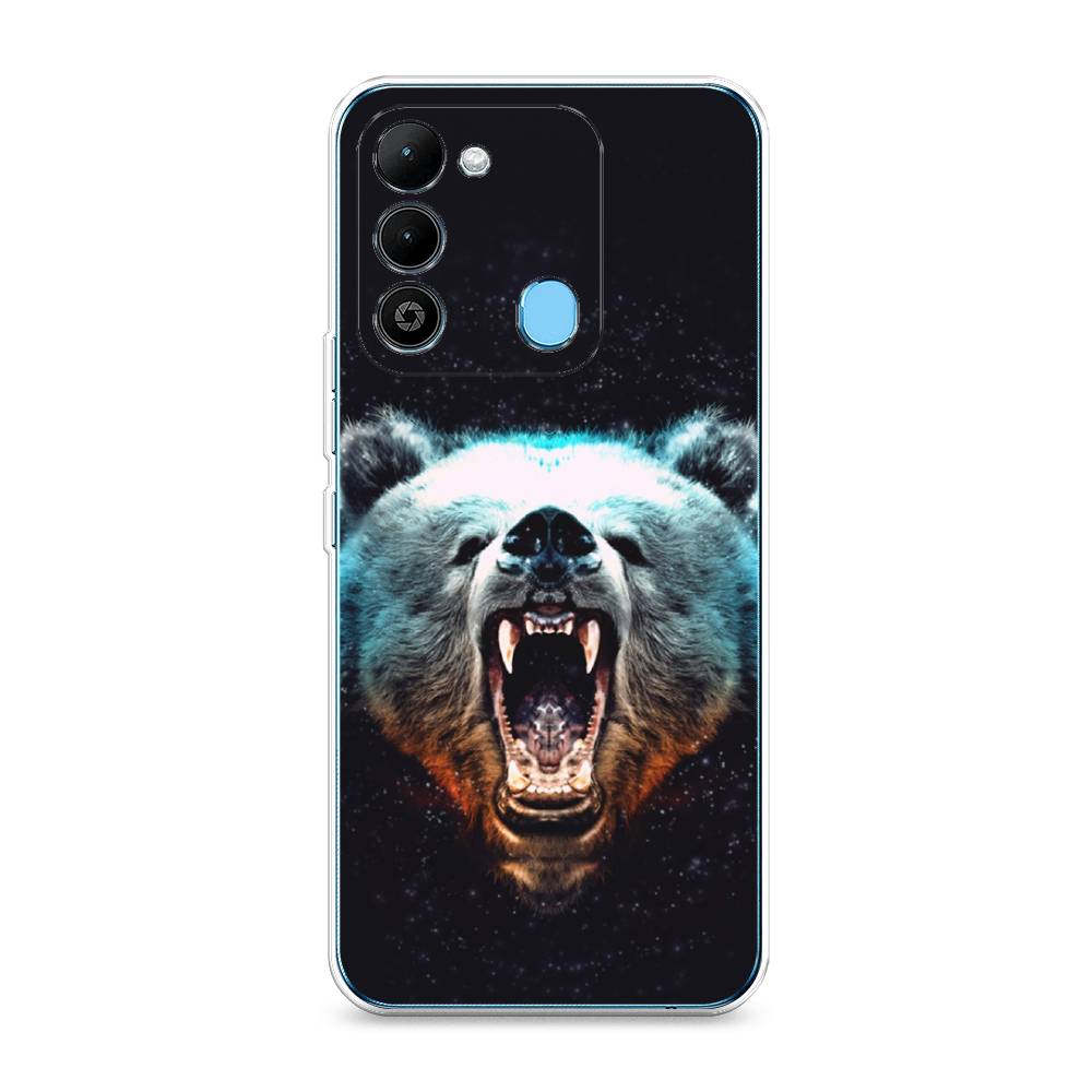 

Чехол Awog на Tecno Spark 9 / Техно Спарк 9 "Медведь", Коричневый;голубой;черный, 302850-2