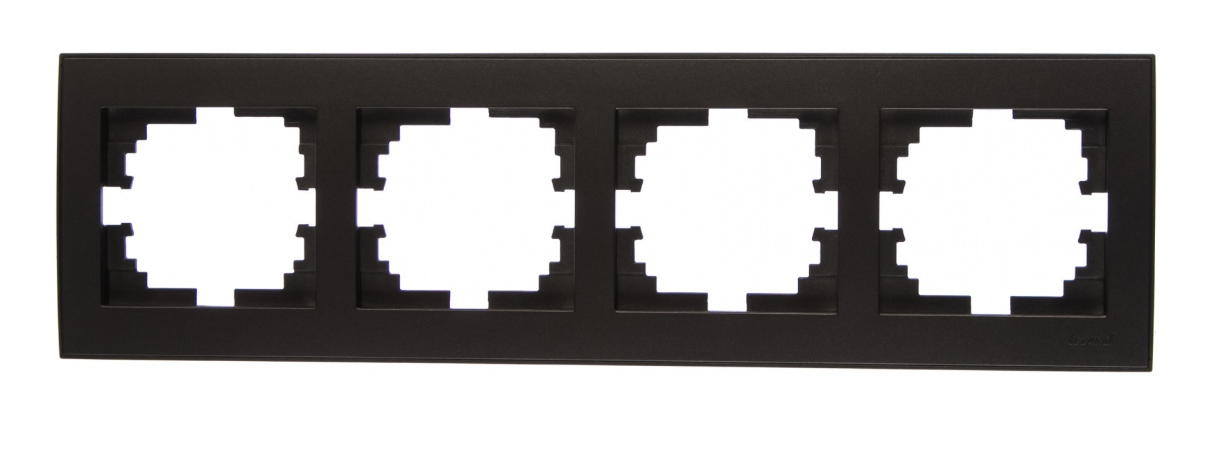 Рамка для розеток и выключателей LEZARD RAIN четырехместная горизонтальная черный графит м