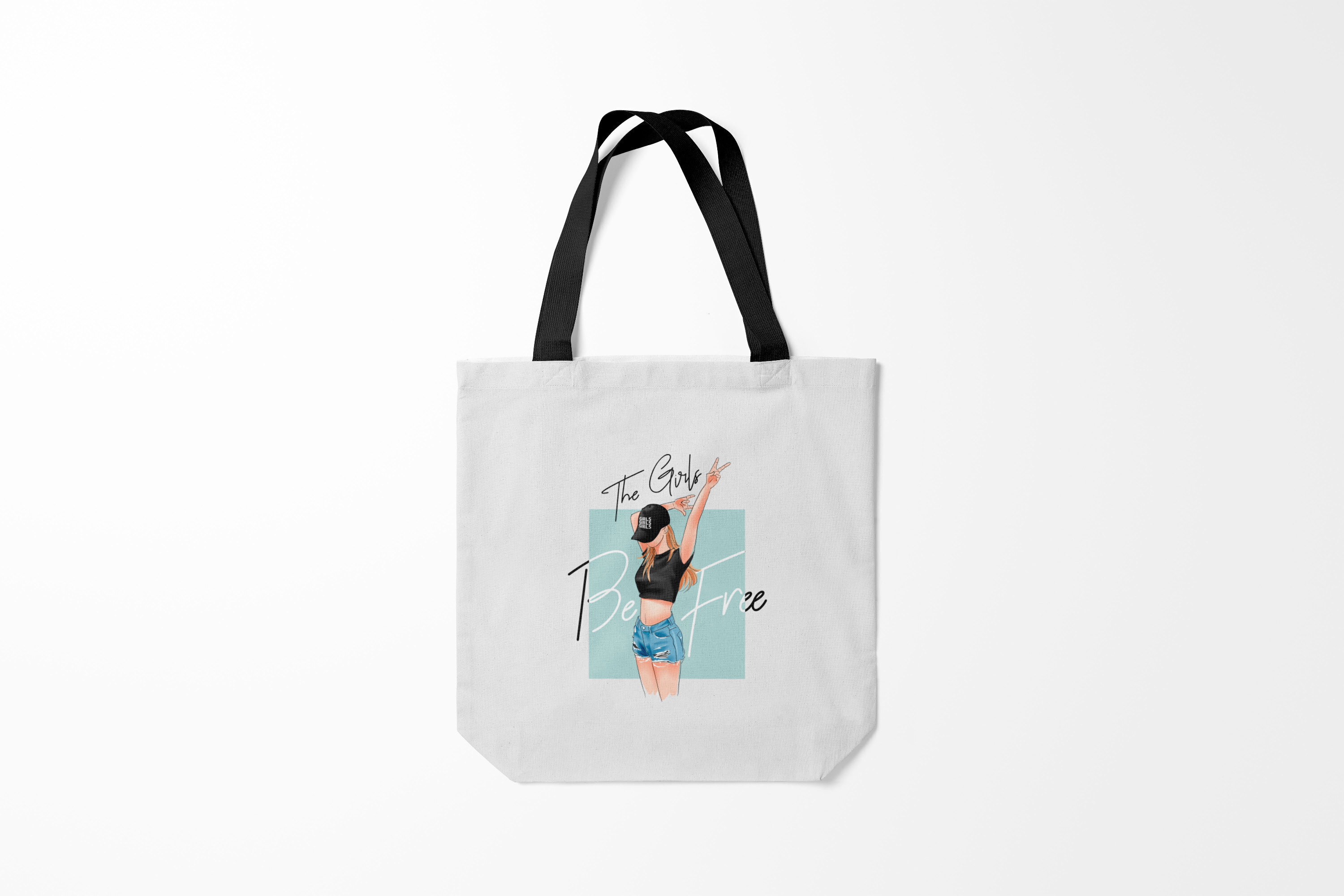 

Сумка шoппер унисекс Burnettie Прикольные The girls be free, белый, Прикольные The girls be free