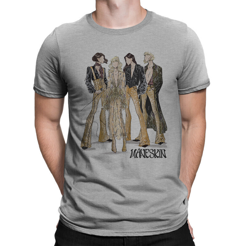 

Футболка мужская Dream Shirts Maneskin MAN-789452-g2 серая L, Maneskin MAN-789452-g2