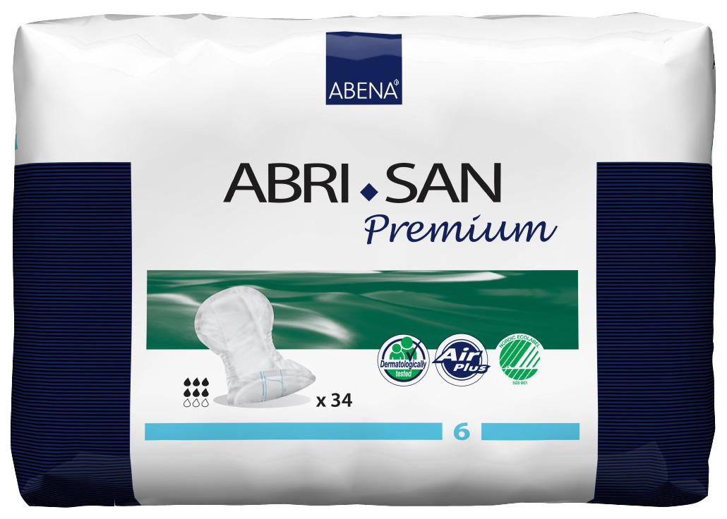 Купить Урологические прокладки Abena Abri-San 6 Premium тяжелая степень недержания 34 шт.